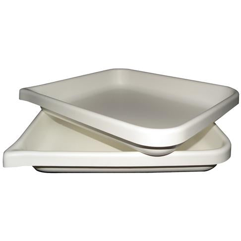 Flat Bottom Tray, White HDPE