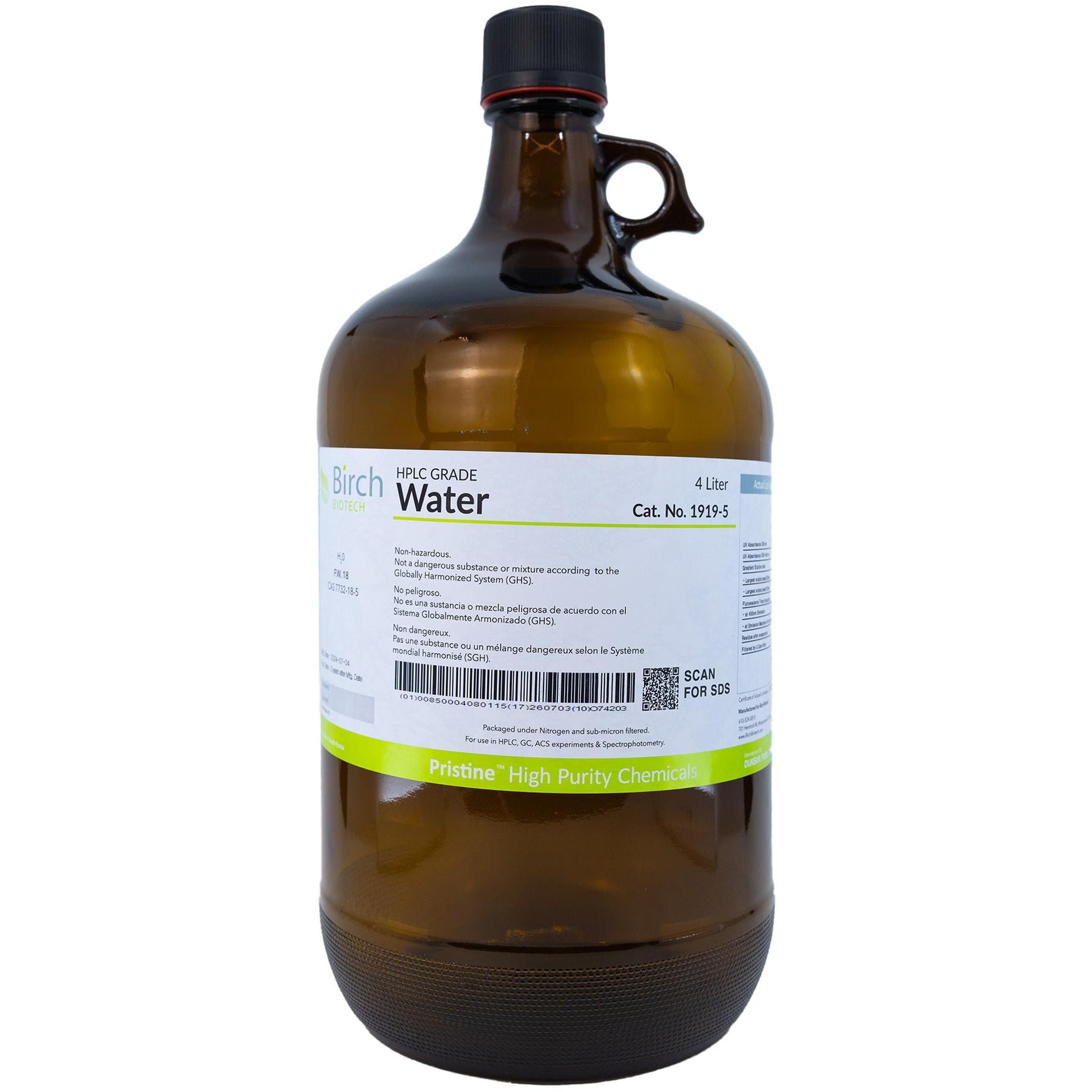 PRISTINE® Water, HPLC Grade, High-Performance Liquid Chromatography