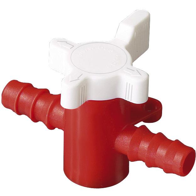 Tubing Stopcocks, 2-Way, PP/PE, Red & White