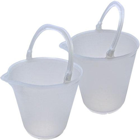 White Polypropylene 4 Gallon/15 Liter Bucket with Handle